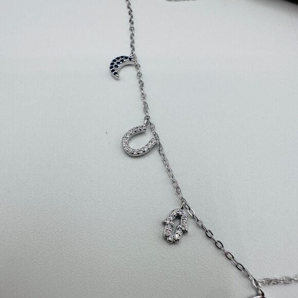 Sterling Silver Evil Eye Good Luck Charm Necklace Protection Jewelry - Picture 3 of 6